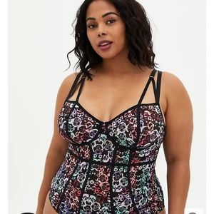 Torrid mirrored mesh underwire bodysuit